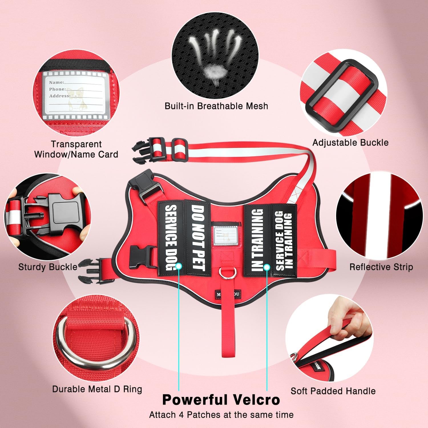 service-dog-vest-harness-and-leash-set-10-patches-no-pull-adjustable-reflective-dog-harness-with-soft-padded-handle-for-training-everyday-fit-small-medium-large-extra-large-dogsred-xl-no-pull-adjustable-reflective-service-dog-harness-large-sized-dog-leash-with-2-soft-padded-handles-for-training-working
