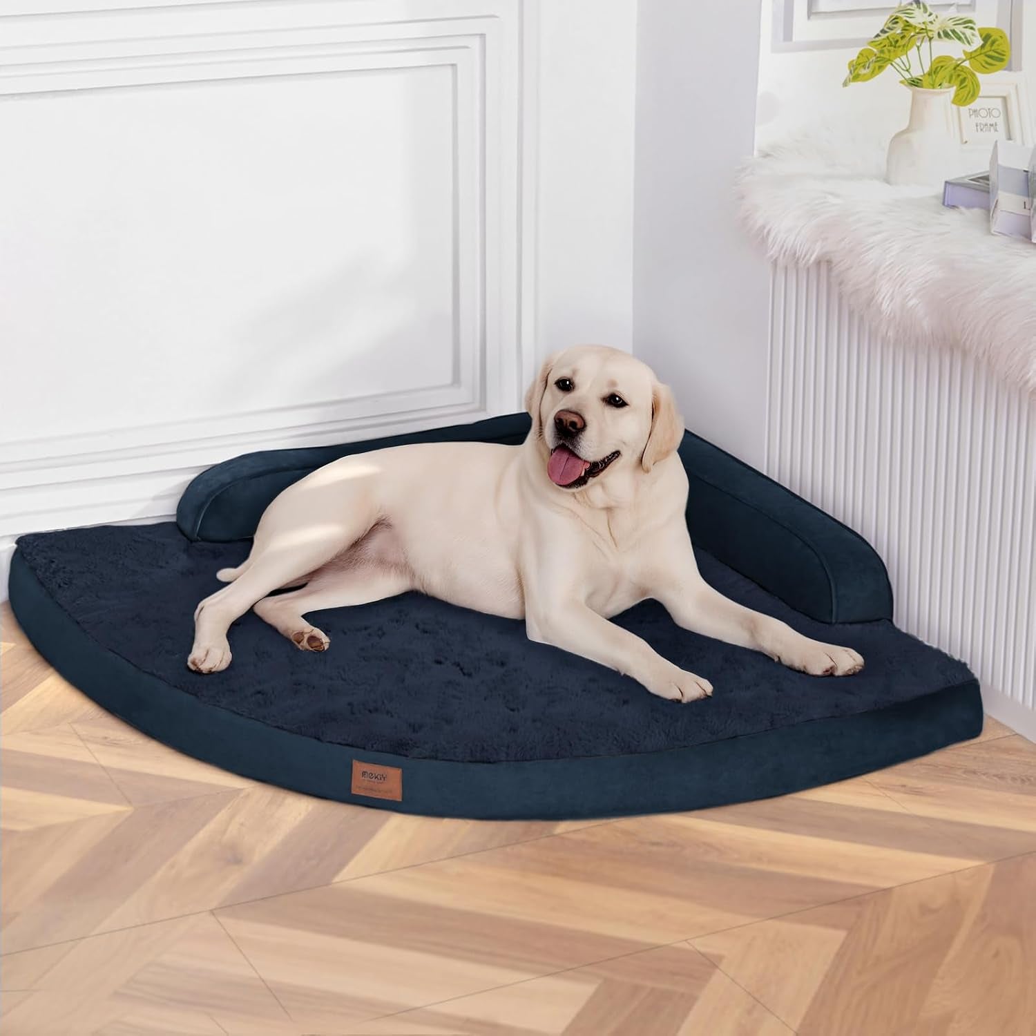 mekiy-orthopedic-waterproof-dog-bed-with-sides-for-extra-large-sizes-dogs-egg-crate-foam-waterproof-liner-anti-slip-bottom-space-saving-perfect-for-corners-and-sofa-edges-40-x-40-inch