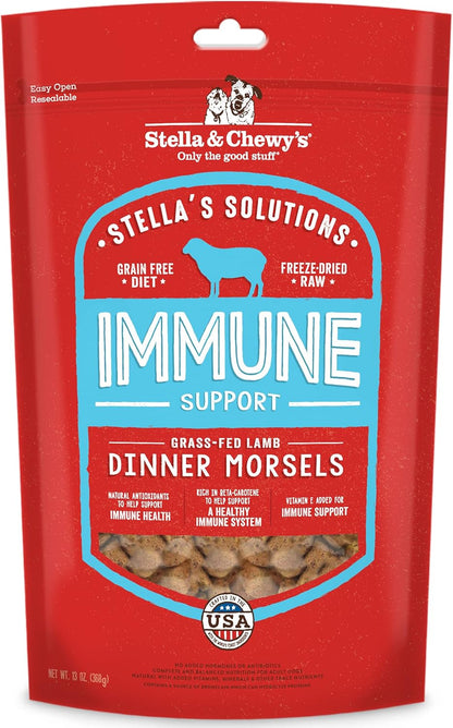Stella & Chewy'S – Stella’S Solutions Skin & Coat Boost – Grass-Fed Lamb & Wild-Caught Salmon Dinner Morsels – Freeze-Dried Raw, Protein Rich, Grain Free Dog Food – 4.25 Oz Bag10