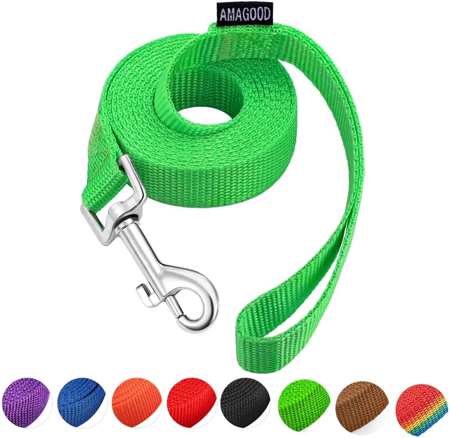 amagood-6-ft-puppy-leash-strong-traditional-style-with-easy-to-use-collar-hook-great-for-small-medium-and-large-dogs-5-8in-x-6-ft-purple