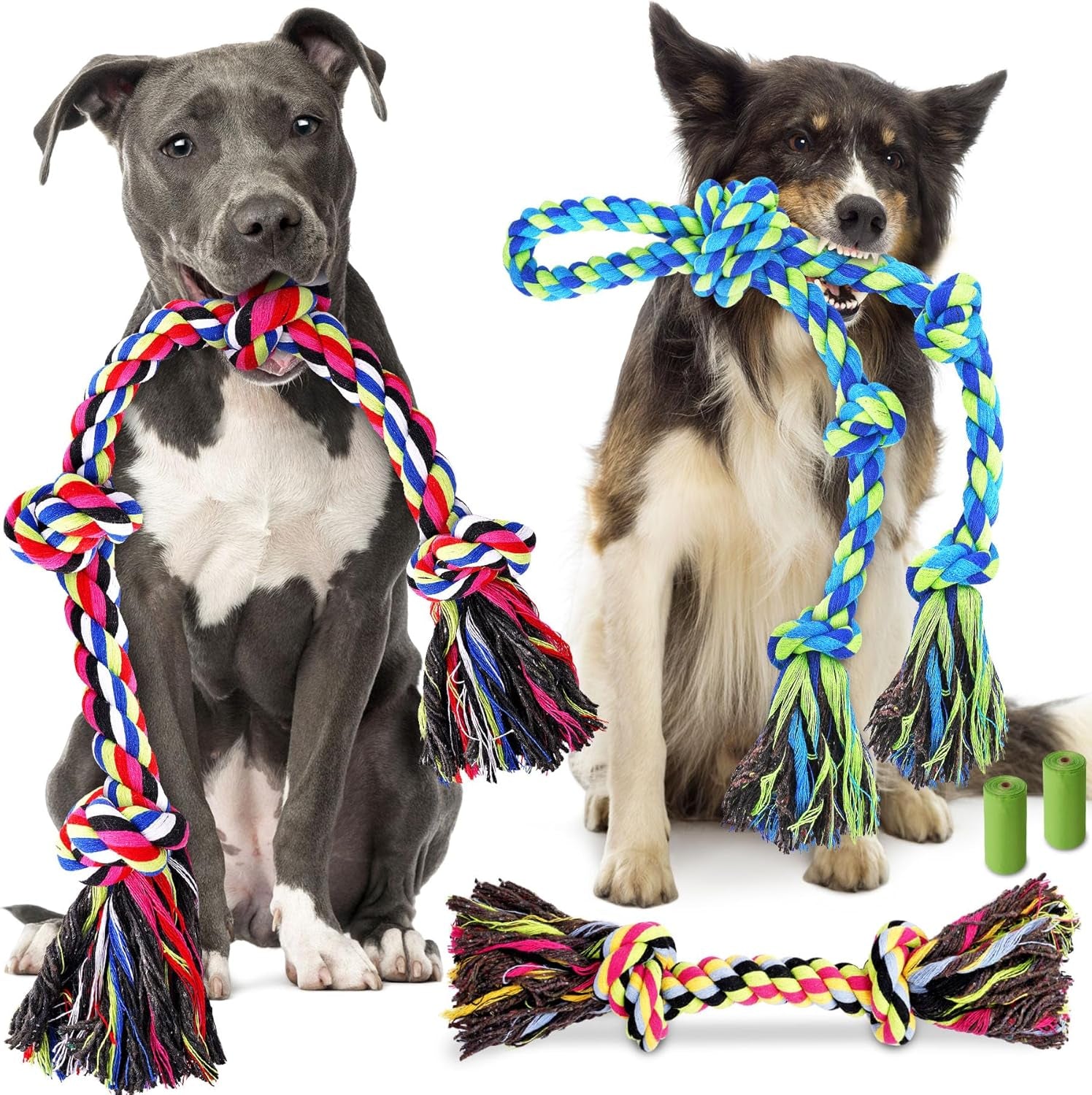 forfon-tough-strong-dog-toy-for-aggressive-chewers-tough-chew-toys-for-large-dogs-ideal-for-tug-of-war-teeth-cleaning-with-3-rope-toys-2-dog-bags