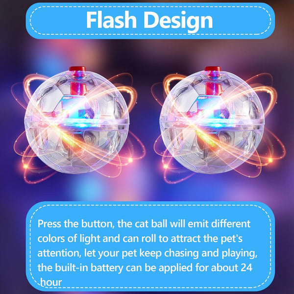Frienda 4 Pcs Light up Cat Ball LED Motion Ghost Hunting Balls,Clear3