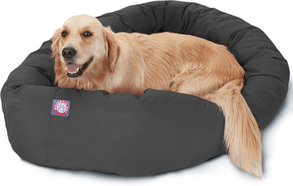 Majestic Pet 40 Inch Bagel Calming Dog Bed Washable – Cozy Soft round Dog Bed with Spine Support for Dogs to Rest Their Head - Fluffy Donut Dog Bed 40X29X9 (Inch) - round Pet Bed Large – Blue30