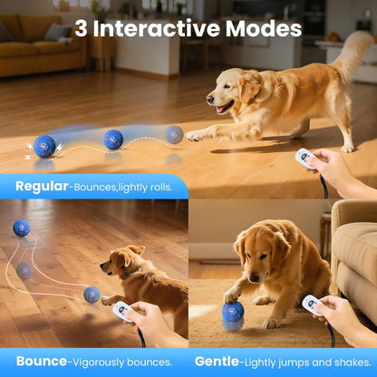 Interactive Dog Toys Dog Ball - Auto Bouncing & Rolling, Chew-Resistant E-TPU Material, 3 Interactive Modes, IPX7 Waterproof, Smart Chase Pet Toy Ball for Medium and Large Dogs (Blue)5