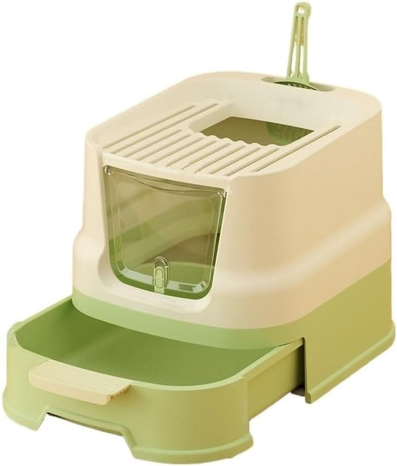pet-supplies-enclosed-top-entry-cat-litter-box-with-lid-scoop-large-anti-splash-drawer-design