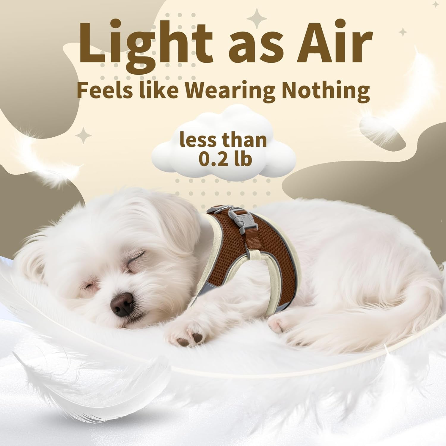 aiitle-no-pull-dog-harness-and-leash-set-step-in-adjustable-dog-harness-with-padded-vest-for-all-weather-dog-leash-with-soft-padded-handle-easy-to-put-on-small-and-medium-dogs-beige-s