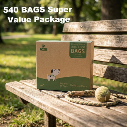 Dog Poop Bags Rolls 540 Count, Unscented Refill Rolls, 9" X 13" Doggie Poop Bags, Dog Waste Bags by Pobby5