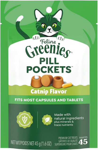 Greenies Feline Pill Pockets Soft Cat Treats, Chicken Flavor, 85 Count | #1 Vet-Recommended, Moldable Pocket Hides Pills, No Artificial Flavors or Preservatives, Real Ingredients12