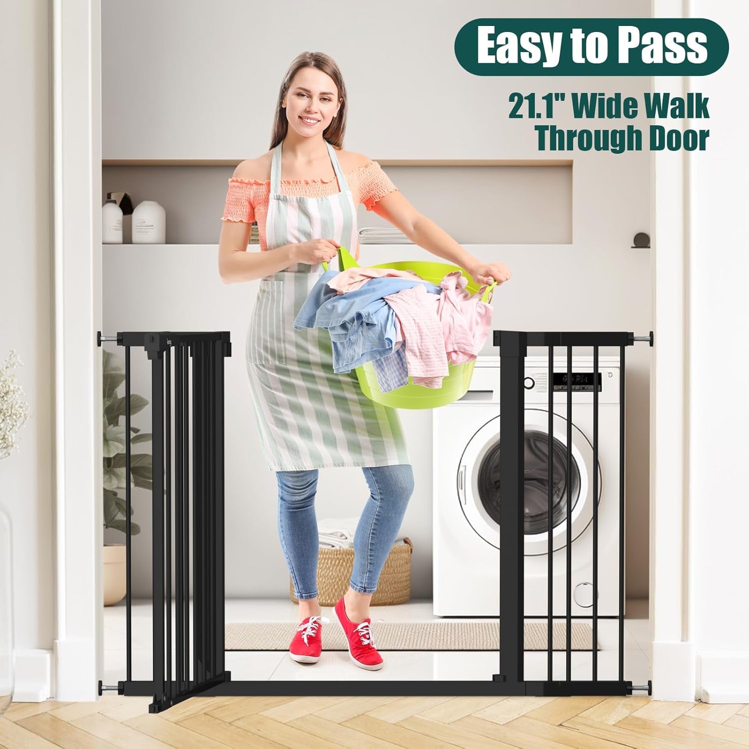 keny-29-7-46-baby-gate-for-stairs-auto-close-dog-gates-for-doorways-pressured-mounted-no-drilling-pet-gate-extra-wide-one-hand-opening-dual-lock-stair-gate-indoor-kids-necessities-black