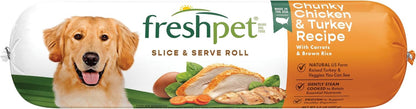 Freshpet Fresh Dog Food, Slice & Serve Roll, Chunky Chicken & Turkey Recipe, 1.5 Lb2