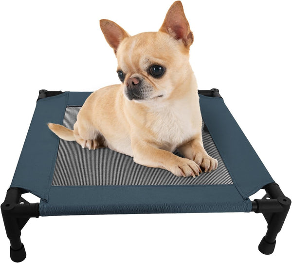 Pozico Elevated Pet Bed with Breathable Mesh for Small Cat and Dog, Raised Cooling Pet Cot for Puppy and Kitty, 18.9X18.9 Inch (Black Bed)8