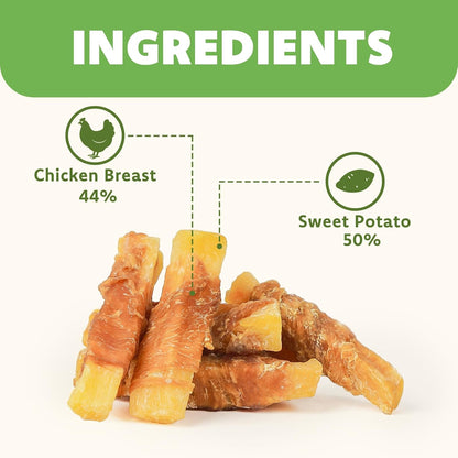 MON2SUN Dog Treats, Rawhide-Free Chicken Wrapped Sweet Potato, 25 Oz | Rawhide-Free, Soft & Chewy, Great for Training, No Artificial Colors, for All Breeds4