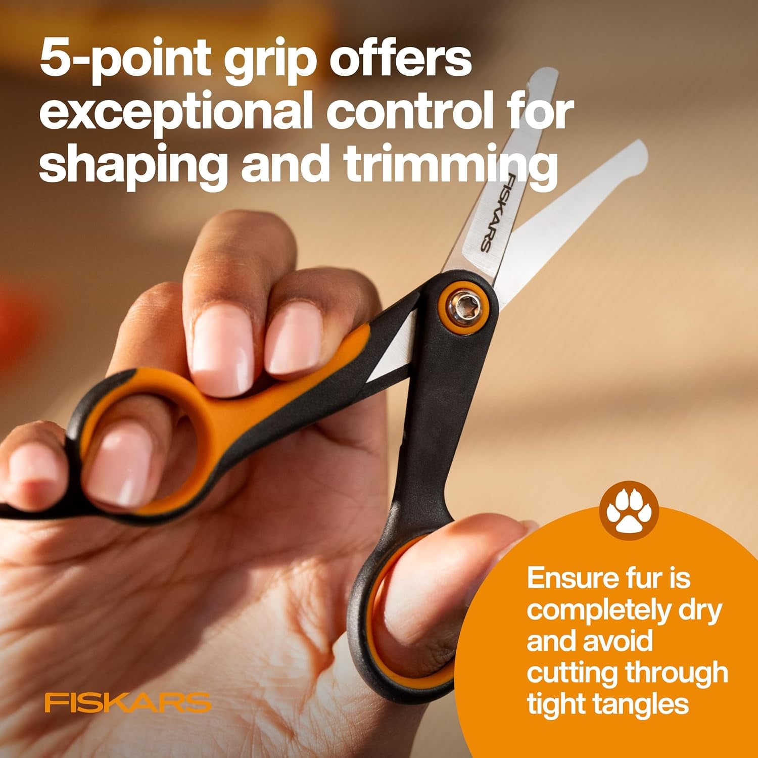 fiskars-pet-grooming-detailing-scissors-for-dogs-cats-5-5-orange-black-detailing-scissors-with-rounded-tips-softgrip-handle-cat-and-dog-supplies