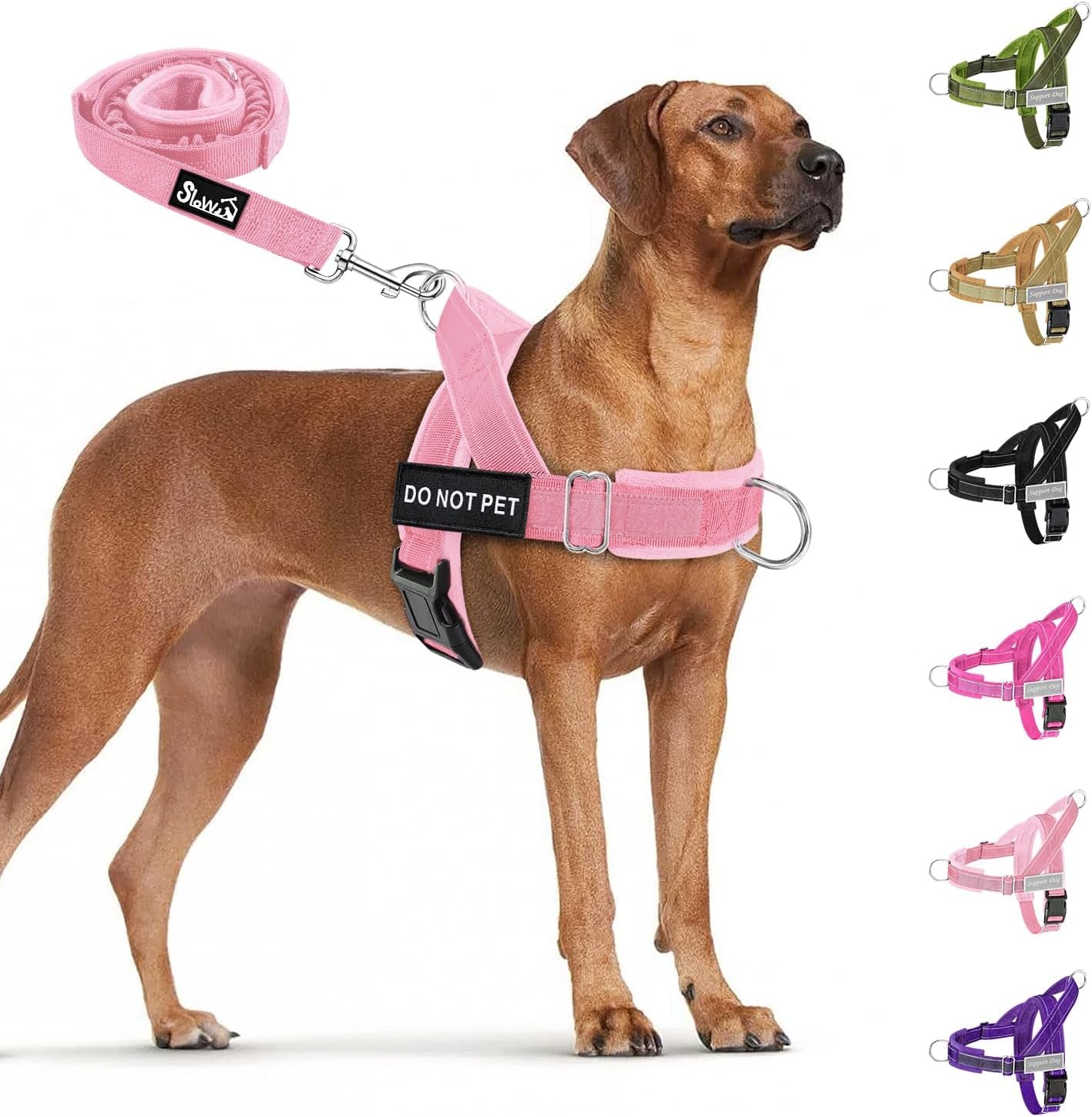 slowton-no-pull-dog-harness-heavy-duty-dog-harness-and-leash-set-for-medium-large-dogs-reflective-tactical-harness-with-soft-padded-and-front-clip-for-easy-walk-and-training-black-l