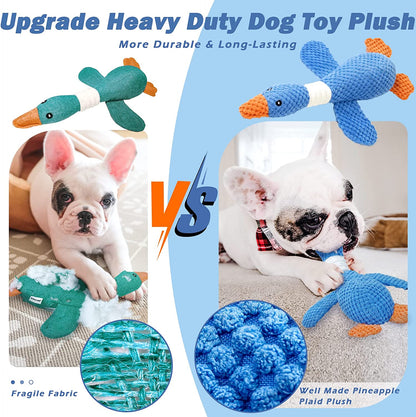 Vitscan Upgraded Goose Indestructible Dog Toys for Aggressive Chewers Small Medium Large Breed, Crinkle Squeaky Plush Dog Puppy Chew Toys for Teething, Duck Puppy Toys2