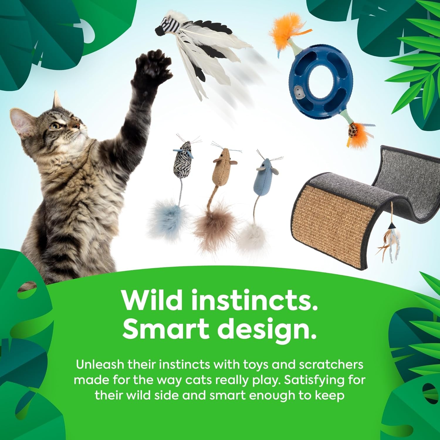smartykat-hidden-hijinks-toy-for-indoor-cats-kittens-electronic-interactive-motion-toy-featuring-teaser-wand-plus-replaceable-batteries-included