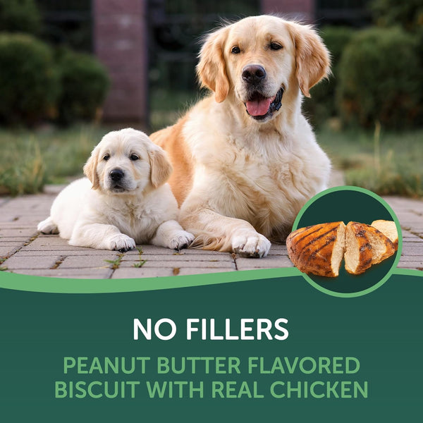 HEALTHFULS Chicken & Peanut Butter Healthy Dog Treats – High-Protein, Low-Fat, Biscuit Wraps with Real Peanut Butter – 16 Oz5