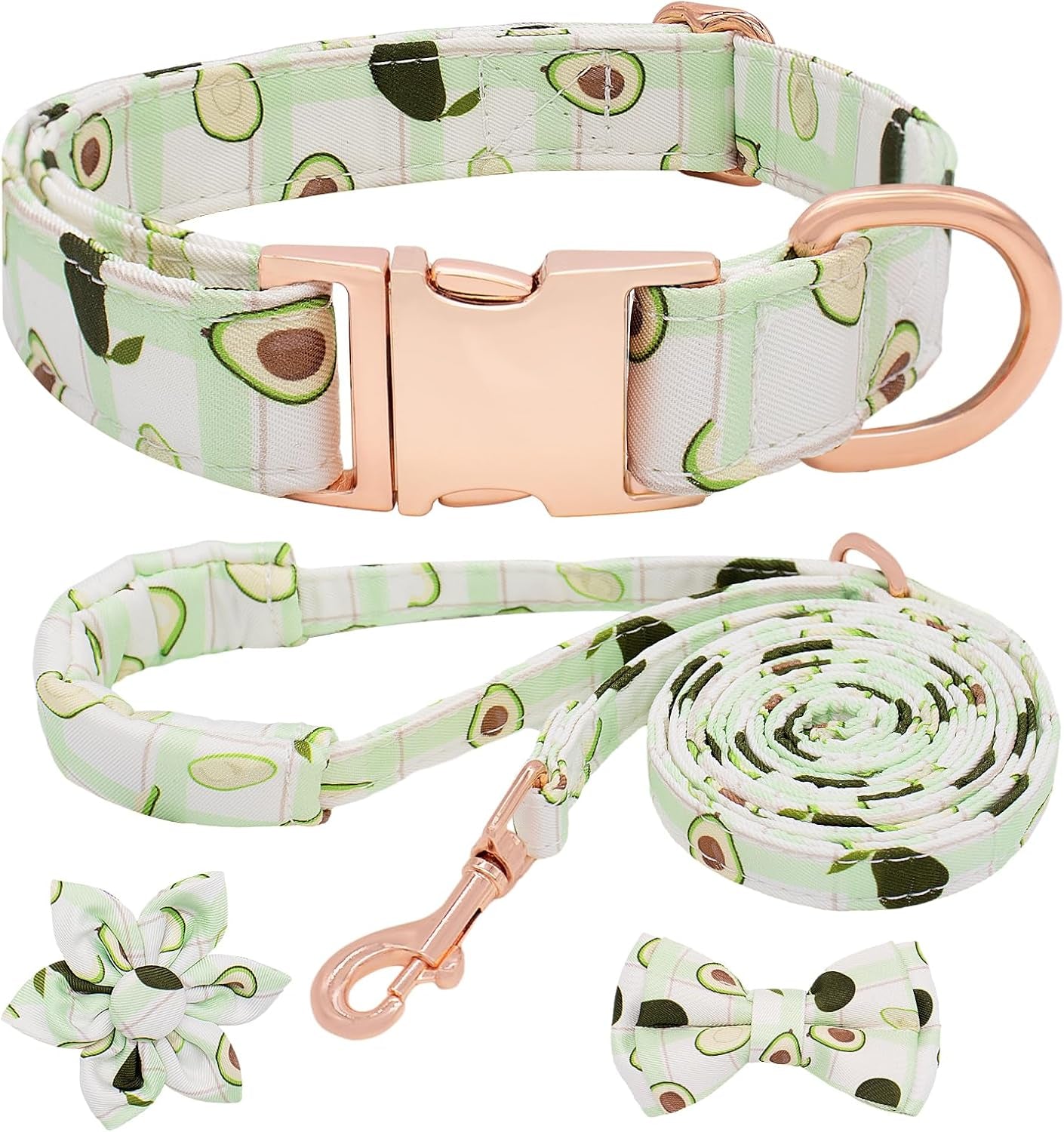dog-collar-and-leash-set-girls-adjustable-puppy-collars-with-floral-bow-tie-for-small-medium-large-female-dogs-orange-flower-s