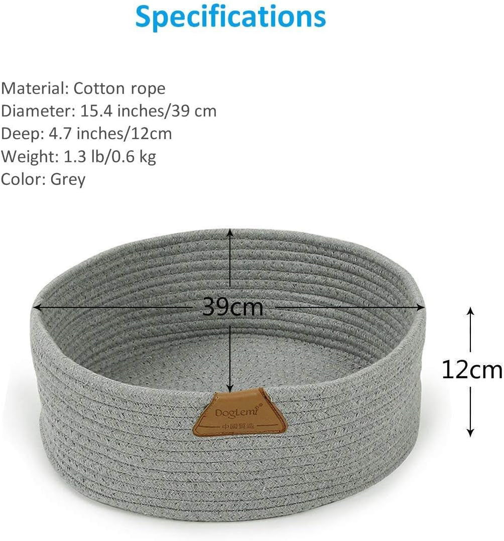 cat-bed-basket-nest-round-cotton-rope-woven-warm-medium-pet-sleeping-bed-house-cute-fun-scratcher-scratching-scratch-mat-pad-for-puppy-small-dogs-indoor-play-eco-washable-winter-summer-gray