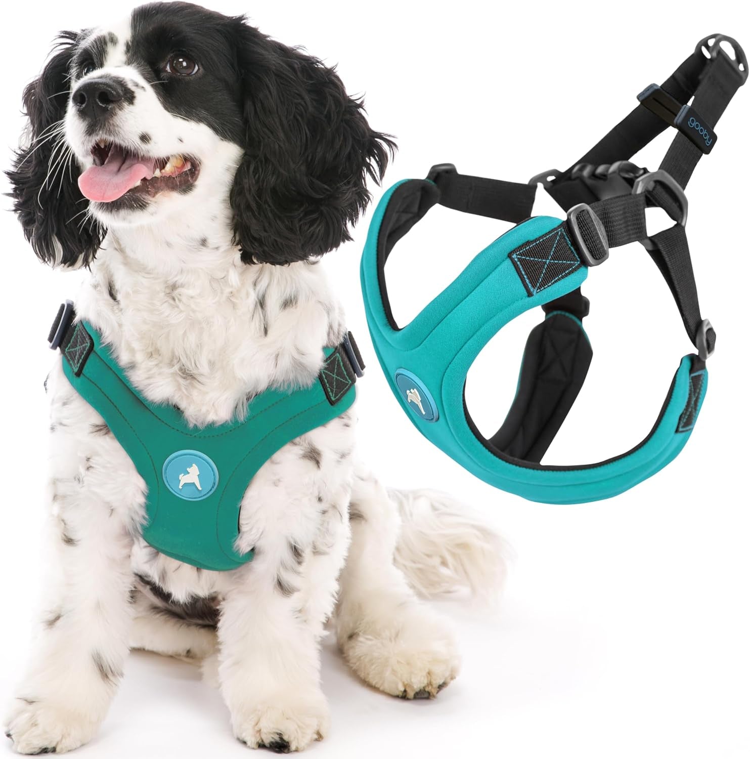 gooby-escape-free-sport-harness-red-medium-no-choke-step-in-patented-neoprene-small-dog-harness-with-four-point-adjustment-perfect-on-the-go-dog-harness-for-medium-dogs-no-pull-and-small-dogs
