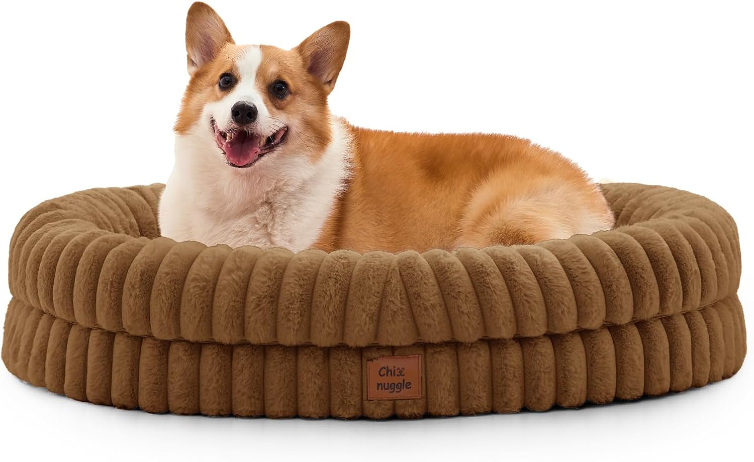 chixnuggle-orthopedic-dog-bed-washable-cover-faux-fur-bolster-pet-couch-waterproof-egg-crate-foam-non-slip-bottom-for-small-medium-dogs-dark-grey-30-24-7-dog-sofa-puppy-bed