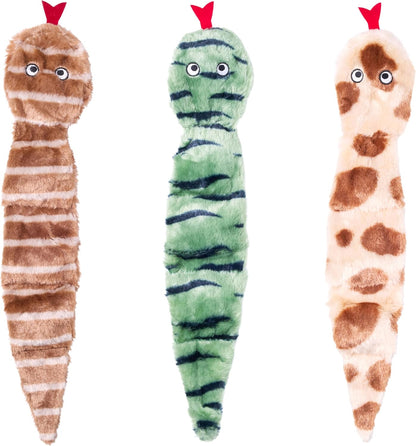 Zippypaws Skinny Peltz - No Stuffing Dog Toy Pack to Keep Them Busy, for Medium and Large Dogs, Squeaky Pet Toys, Unstuffed Chew Toys, Soft Plush Variety Pack, Fox, Raccoon, and Squirrel - 18"12