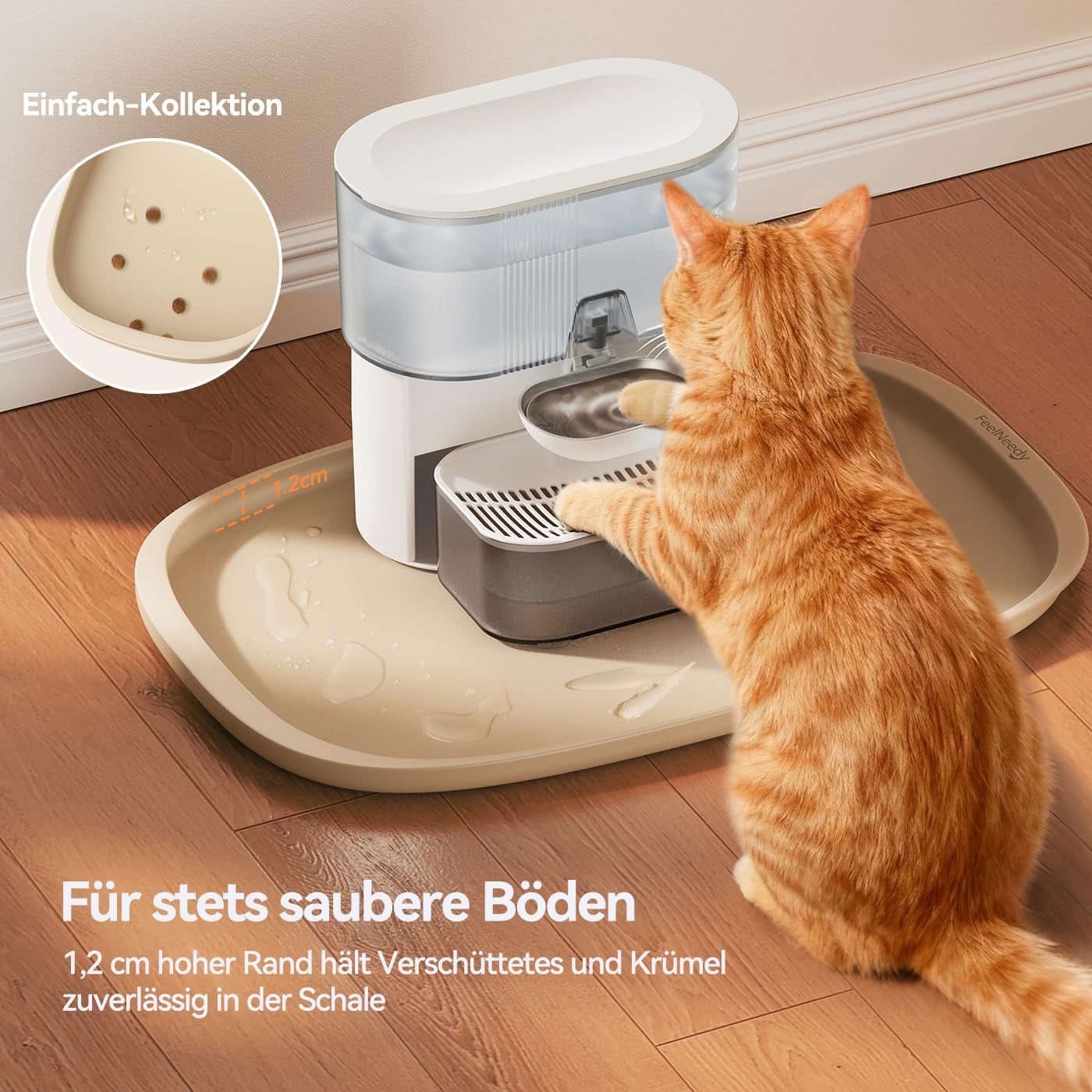 feelneedy-silicone-cat-dog-food-mat-waterproof-high-raised-edges-for-leakage-protection-dog-mat-for-food-and-water-non-slip-drip-tray-easy-clean-18-12-0-5-inches-feeding-pad-small-beige