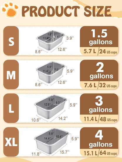 4 Gallons Extra Large Dog Bowls - High Capacity Food Grade Stainless Steel Dog Water and Food Bowl No Spilling, Durable for X-Large Multiple Large Breed Dogs Indoor Outdoor3