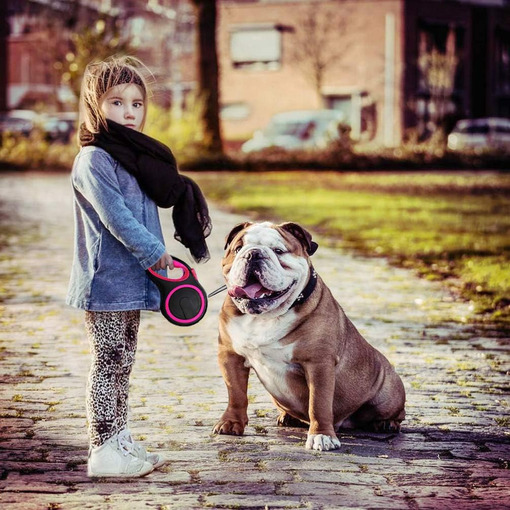 segarty-26ft-dog-leash-retractable-8m-dog-leads-long-for-medium-large-breed-pets-44-110lbs-no-tangle-nylon-tape-and-1-button-break-lock-heavy-duty-leash-for-training-running-pink