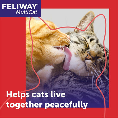FELIWAY Multicat Cat Calming Pheromone Diffuser Kit | Helps Reduce Fighting, Tension and Aggression between Cats Due to Stress for Multi‑Cat Homes, 30 Day Supply2