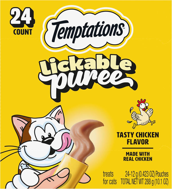 Temptations Creamy Puree Squeezable Lickable Cat Treats, Wet Cat Treats with Salmon, 0.42 Oz. Tubes, 24 Count - Packaging May Vary18