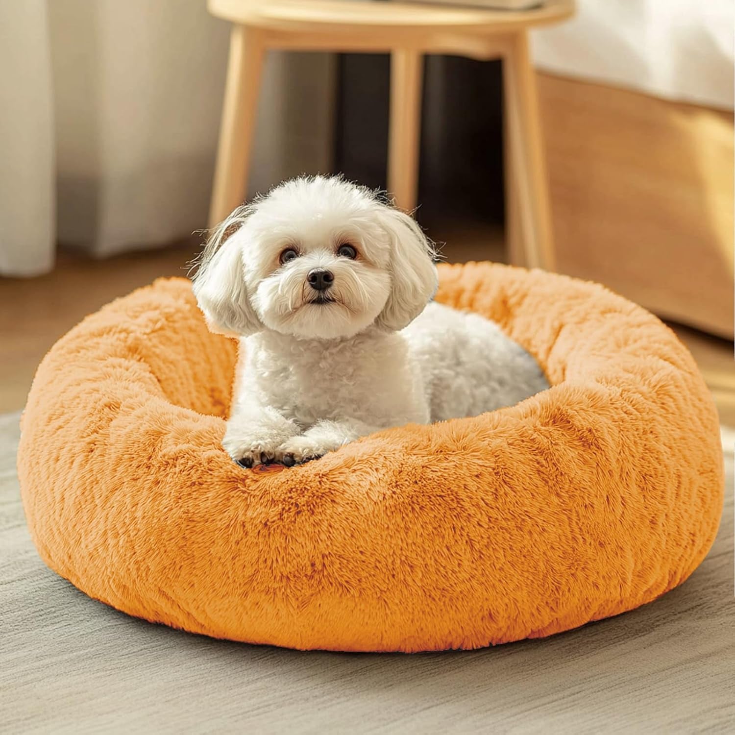 jollyvogue-small-dog-bed-calming-soft-anti-anxiety-donut-cat-bed-washable-round-fluffy-cushion-for-small-and-medium-pets-20