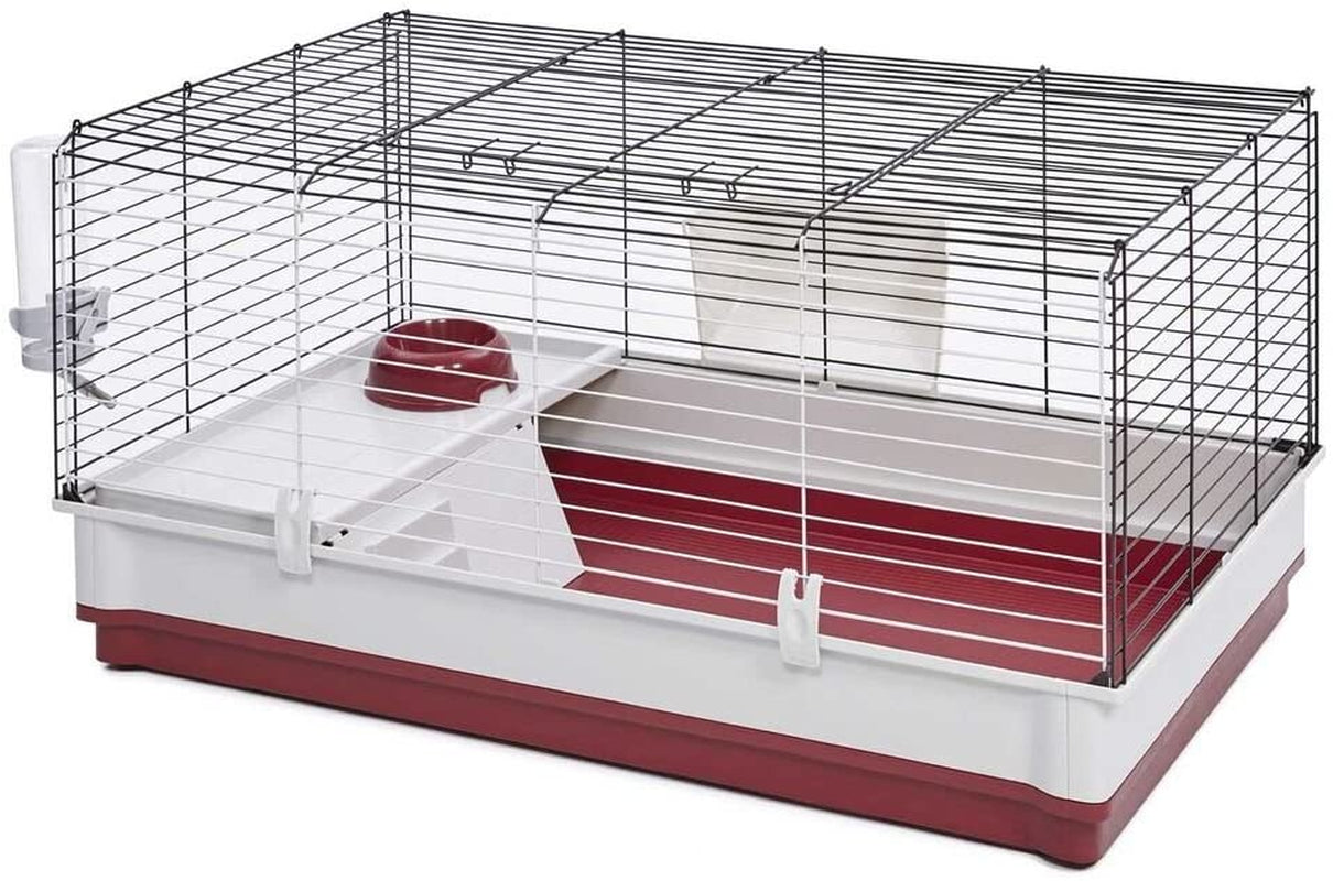 midwest-homes-for-pets-158-wabbitat-deluxe-rabbit-home-rabbit-cage-39-5-l-x-23-75-w-x-19-75-h-inch-maroon-white
