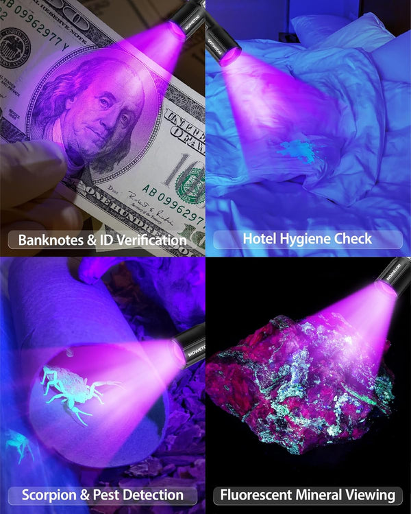 Black Light Flashlight,2N1 Uv＆White Light with LCD Display | 395Nm Blacklight and High Lumens White Light , Zoomable Design , for Pet Urine Detection, Home, Scorpions, Resin Curing, Leak6
