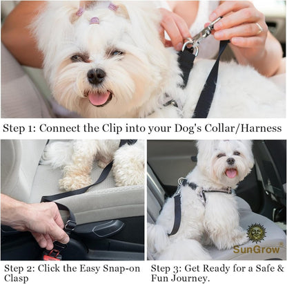 Sungrow Dog Seat Belt for Car, Adjustable Nylon Pet Seatbelt, Supports All Cars, Dog Car Leash Seat Belt, Seatbelt for Dogs, Cats & Ferrets Travel Harness6