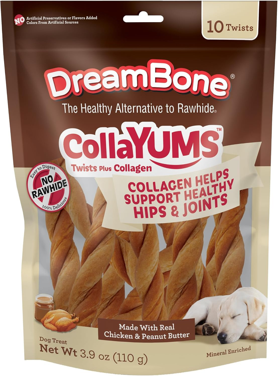 dreambone-collayums-twists-plus-collagen-chews-for-dogs-10-count-treat-your-dog-to-rawhide-free-chews-made-with-chicken-vegetables-and-peanut-butter