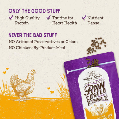 Stella & Chewy'S Raw Coated Cat Food - High Protein, Grain-Free Kibble with Cage-Free Chicken - Premium Digestive Support with Probiotics - Natural Small Kibble - Perfect for Picky Eaters - 10 Lb Bag4