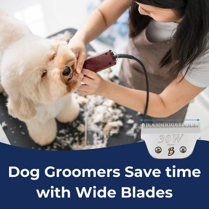 Detachable a Series Wide 30 Blades for Dog Grooming Cuts Length 1/50" - 0.5Mm Japanese Carbonized Steel Wide Grooming Blades Compatible A5 Series Wide Clippers for Dogs(30W)7
