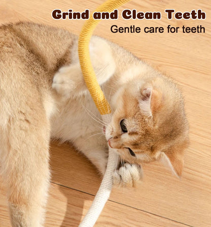 Cat Chew Ropes 4Pcs, Safe Cat Chew Toys for Indoor Cats with Catnip | with Gall Fruit,Safe Teeth Cleaning Chew Toys,Interactive Kitten Nip Toys for All Breeds,19.5 Inches,Boredom Buster4