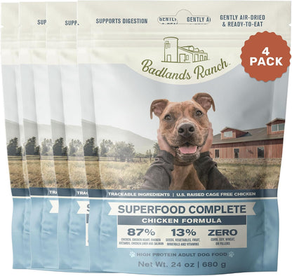 BADLANDS RANCH by Katherine Heigl – Superfood Complete Air-Dried Beef Dog Food – High Protein with Superfoods for Daily Wellness & Consistent Nutrition – 24 Oz24