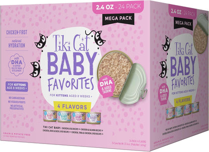 Tiki Cat Baby Whole Foods Wet Cat Food for Kittens Mega Pack, 2.4 Oz. Cans (24 Count)1