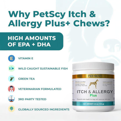 Itch & Allergy plus Dog Allergy Chews for Itchy Skin, Ears & Paws | Colostrum, Probiotics & Quercetin | Dog Allergy Relief for Skin Redness, Hair Loss, Immunity and Digestive Health - 60 Chews9