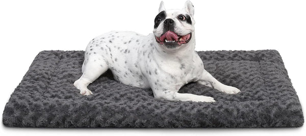 Washable Dog Bed Mat Ultra Soft Dog Crate Pad Comfy Fluffy Pet Kennel Beds Sleeping Mattress for Large Jumbo Medium Small Dogs, 36 X 23 Inch, Gray20