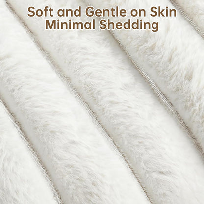 Donut Dog and Cat Bed, Luxurious Comfortable Faux Rabbit Fur Pet Beds, round Anti-Anxiety Calming Puppy Kitten Bed with Anti-Slip Bottom for Small Medium Dogs & Cats(20", White)3