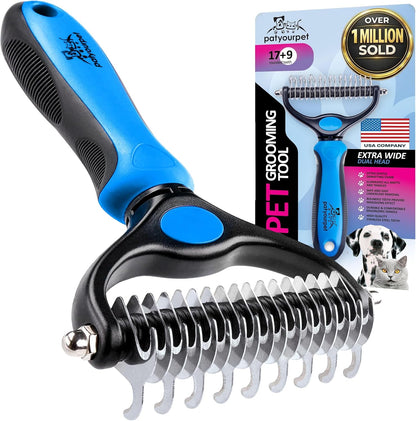 Pat Your Pet Deshedding Dog Brush for Shedding – Cat Brushes for Indoor Cats, Double-Sided Cat Brush Deshedding & Grooming Tool for Long Haired and Short Haired Dogs, Skin-Friendly1