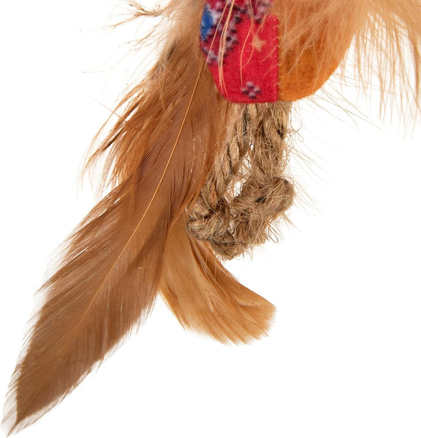Instincts by Smartykat 2-Pack Happynip Love Mates Feather Birds Plush Cat Toys, Contains Catnip & Silvervine - Orange/Green, 2-Pack7