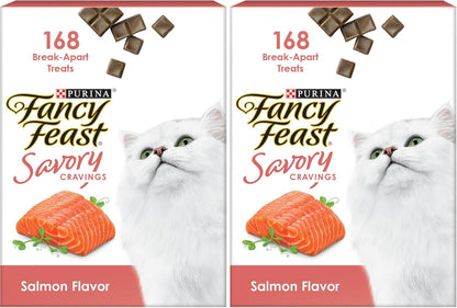Fancy Feast Purina Limited Ingredient Cat Treats, Savory Cravings Salmon Flavor - 3 Oz. Box (Pack of 2)1