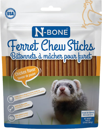 N-Bone Ferret Chew Sticks, Salmon Flavor, Natural Ferret Treats & Chew Treats, Tasty Snacks for Ferrets, 1.87 Oz10