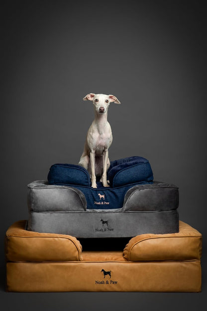 NOAH & PAW Large Dog Bed, 35X25X11 Inch, Orthopedic Dog Beds, Eggshell Memory Foam Infused with Cooling Gel, Inner Cover, Water Resistant, Machine Washable (Faux Leather)8