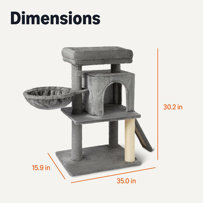 Amazon Basics Indoor Cat & Kittens Multi-Level Climbing Activity Tower with Scratching Posts, 2 Condos, FSC Certified, M - 30"(76.2Cm) H, Grey5